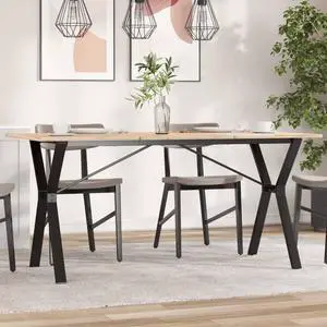 vidaXL Dining Table Leg Black Powder-coated steel Medium