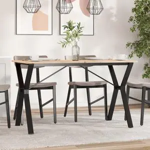 vidaXL Dining Table Leg Black Powder-Coated Steel Standard Tough
