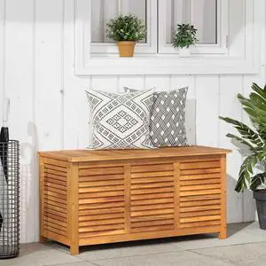 vidaXL Garden Storage Box with Louver Outdoor Patio Furniture Solid Wood Acacia