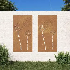 vidaXL Garden Wall Decoration Normal metal color, develops rust over time