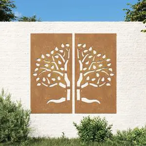 vidaXL Garden Wall Decoration Rusty Corten steel 41.3 x 21.7 in