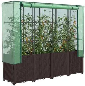 vidaXL Raised Bed Brown Polypropylene 63.0 in x 15.7 in