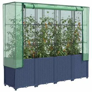 vidaXL Raised Bed Blue grey Polypropylene Large