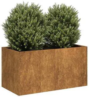 vidaXL Planter Rusty Weathering Steel Large Decorative Inlays Planter