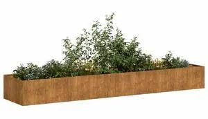 vidaXL Planter Rusty Weathering steel Large Adjustable Armrests