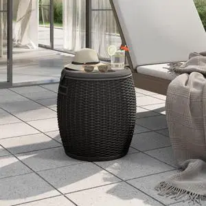 vidaXL Garden Storage Box Black Polypropylene Compact