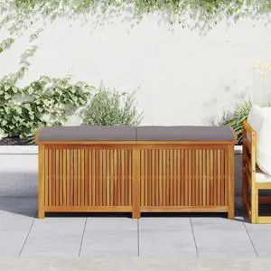 vidaXL Cushion Box Brown Solid Acacia wood Large Storage Cushion Box