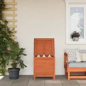 vidaXL Garden Storage Box Brown Solid Fir Wood 19.7x19.3x22.2 in Square