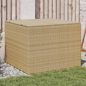 vidaXL Garden Storage Box Mix Beige PE Rattan Large Garden Storage Box vidaXL Garden Storage Box Mix Beige PE Rattan Large Garden Storage Box