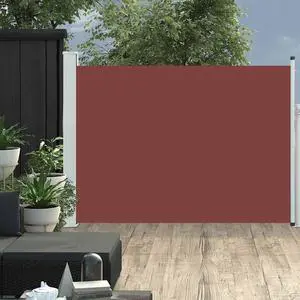 vidaXL Patio Retractable Side Awning 39.4"x197" Brown Sunshade Privacy Divider