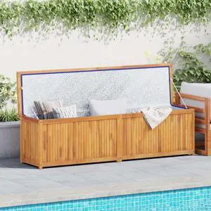 vidaXL Patio Box Deck Box with Lid Patio Cabinet Storage Chest Solid Wood Teak