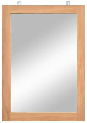 vidaXL Mirror Natural wood Solid teak wood and glass 19.7 x 27.6 in
