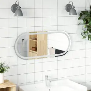vidaXL Led Bathroom Mirror Cool White Glass Medium Led Bathroom Mirror