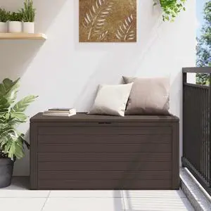 vidaXL Outdoor Storage Box Deck Box with Lid Patio Cabinet Storage Chest Brown