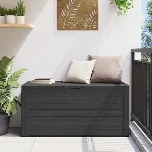vidaXL Outdoor Storage Box Deck Box with Lid Outdoor Patio Cabinet Anthracite