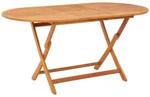 vidaXL Outdoor Dining Table Folding Garden Patio Table Solid Eucalyptus Wood