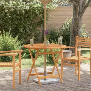 vidaXL Outdoor Dining Table Folding Garden Patio Table Solid Eucalyptus Wood