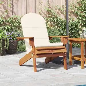 vidaXL Adirondack Chair Patio Adirondack Chair with Cushions Solid Wood Acacia
