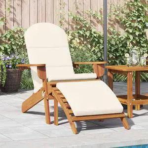 vidaXL Adirondack Chair Patio Adirondack Chair with Footrest Solid Wood Acacia