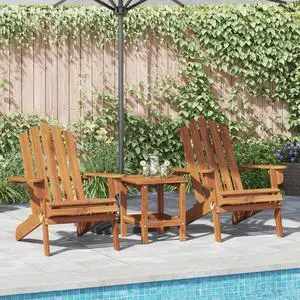 vidaXL Patio Chair 2 Pcs Adirondack Outdoor Chair Patio Seat Solid Wood Acacia