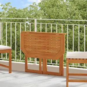 vidaXL Solid Acacia Wood Bistro Table 35.4" Outdoor Dining Kitchen Furniture