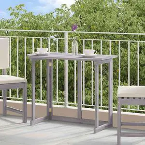 vidaXL Hanging Balcony Table Folding Garden Outdoor Table Solid Acacia Wood