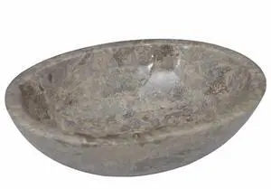 vidaXL Sink Bathroom Wash Basin Vanity Vessel Sink Gray 20.9"x15.7"x5.9" Marble