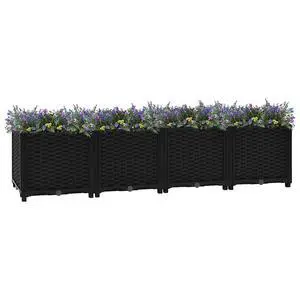 vidaXL Raised Bed 63" Polypropylene Outdoor Garden Planter Flower Box Pot