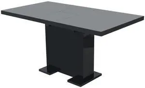 vidaXL Extendable Dining Table High Gloss Black Kitchen Dining Room Dinner