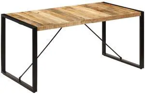 vidaXL Solid Mango Wood Dining Table 63" Kitchen Dinner Dining Room Home Stand