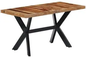 vidaXL Dining Table Natural wood and black
