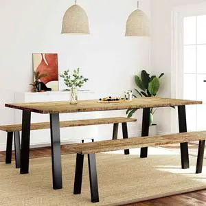 vidaXL Dining Table Rectangle Dining Table with Wood Legs Solid Wood Acacia