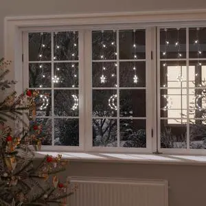 vidaXL Star and Moon Fairy Lights Remote Control 138 LED Cold White