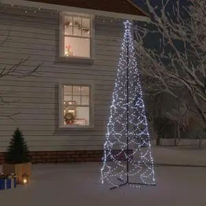 vidaXL Christmas Cone Tree Cold White 1400 LEDs 5x16 ft