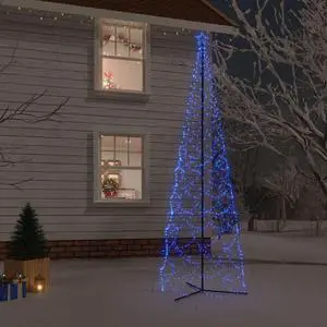 vidaXL Christmas Cone Tree Blue 1400 LEDs 63"x196.9"