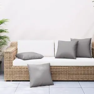 vidaXL Sofa Cushion Set of 4 Grey 100% polyester 16x16 in