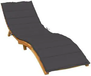 vidaXL Sun Lounger Cushion Melange Anthracite 100% Polyester Large