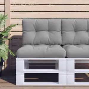 vidaXL Pallet Cushion Grey Fabric (100% polyester) 19.7x15.7x4.7 in