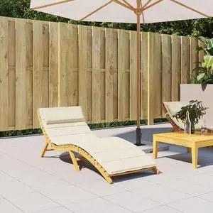 vidaXL Sun Lounger Cushion Cream