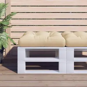vidaXL Pallet Cushion Beige 100% polyester 23.6 in x 23.6 in x 4.7 in