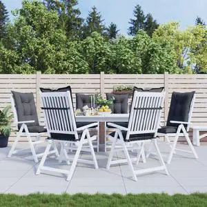 vidaXL Highback Chair Cushion Set of 6 Anthracite 100% Polyester