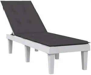 vidaXL Deck Chair Cushion Melange Anthracite 100% Polyester