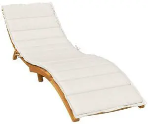 vidaXL Sun Lounger Cushion Melange cream 100% Polyester
