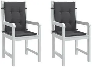 vidaXL Lowback Chair Cushion Set of 2 Melange Anthracite