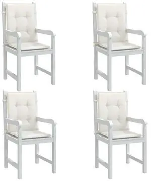vidaXL Lowback Chair Cushion Set of 4 Melange Cream 100% Polyester Large