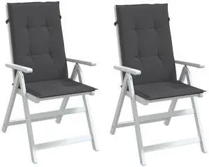 vidaXL Highback Chair Cushion Set of 2 Melange anthracite