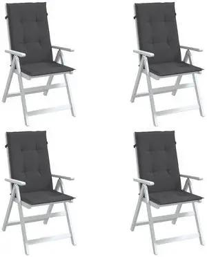 vidaXL Highback Chair Cushion Set of 4 Melange Anthracite Polyester