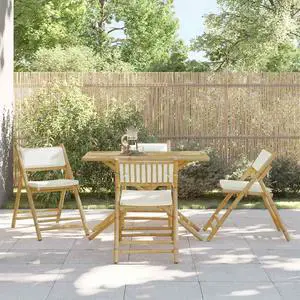 vidaXL Bistro Chair Set of 4 Cream White