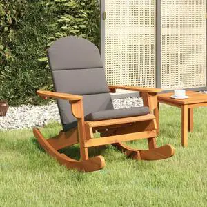 vidaXL Adirondack Rocking Chair Porch Rocker with Cushions Solid Wood Acacia