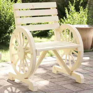 vidaXL Garden Chair Set of 4 Natural Wood Solid Fir Wood 20.1 x 13.8 in